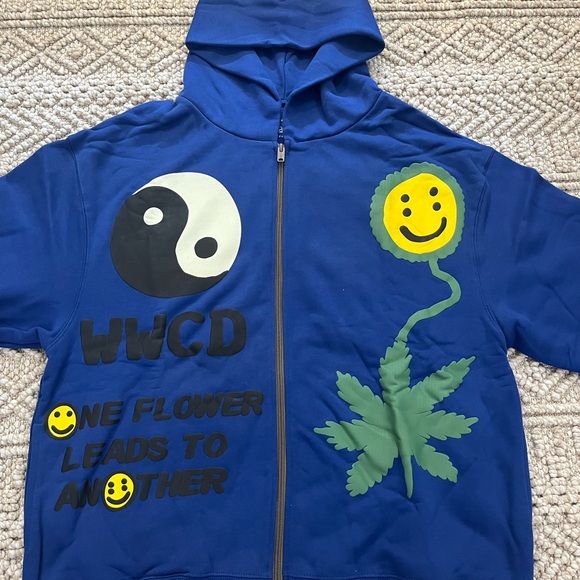 Cactus Plant Flea Market Blue Kids Jacket with Fun Graphics - Picture 1 of 6